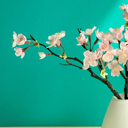 【毎年飾れる桜のインテリア】桜３本+花瓶(落ち輪入り)セット　本物のような枝ぶり　枯れない散らない桜　 2枚目の画像