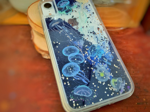 クラゲだらけ　グリッターケース　iphone/Galaxy jellyfish 2枚目の画像