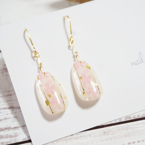 桜のネイルチップピアス ピアス（フック・チェーン） nail room