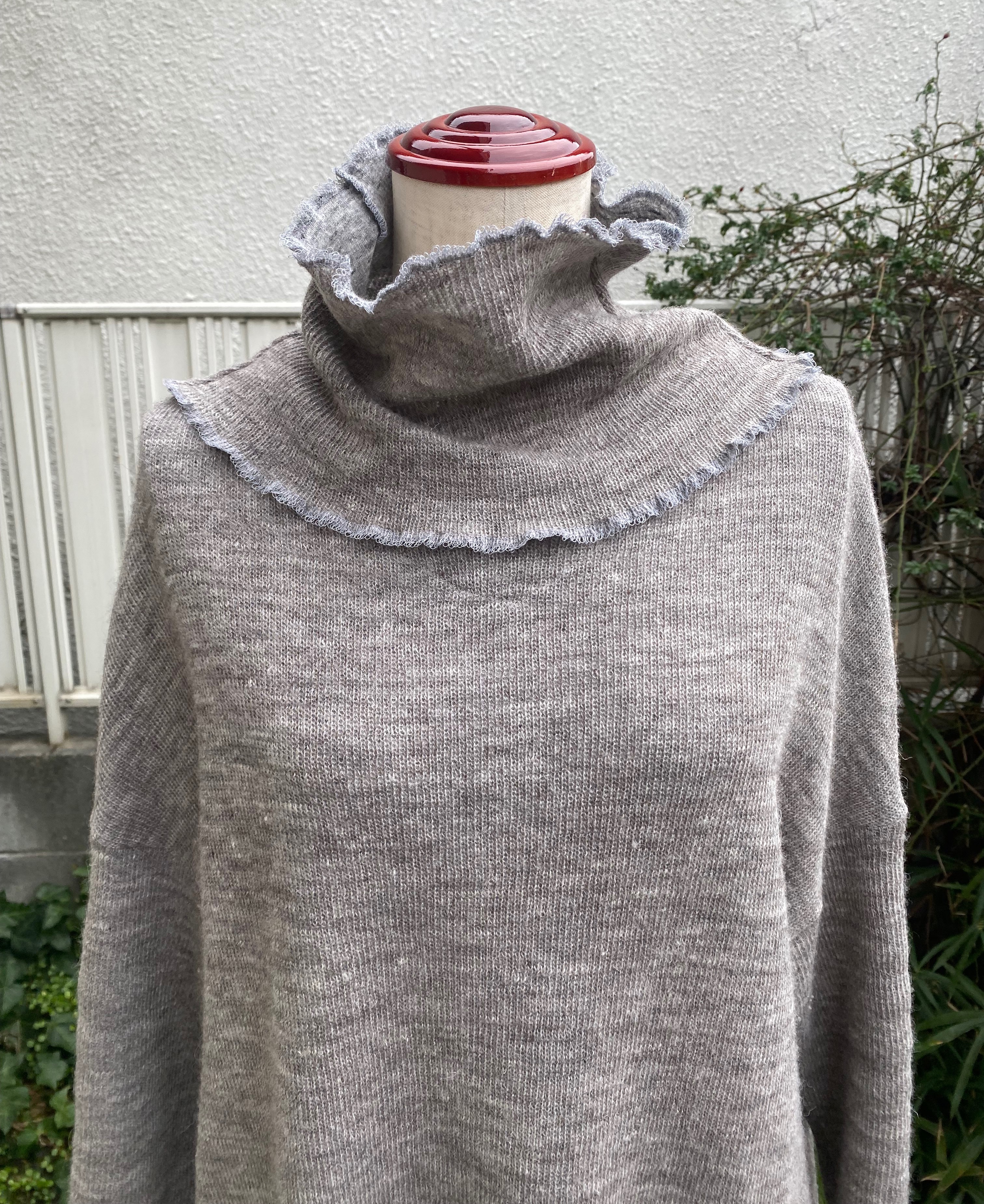 リネンウール&コットン ニットのワンピース 18,000円