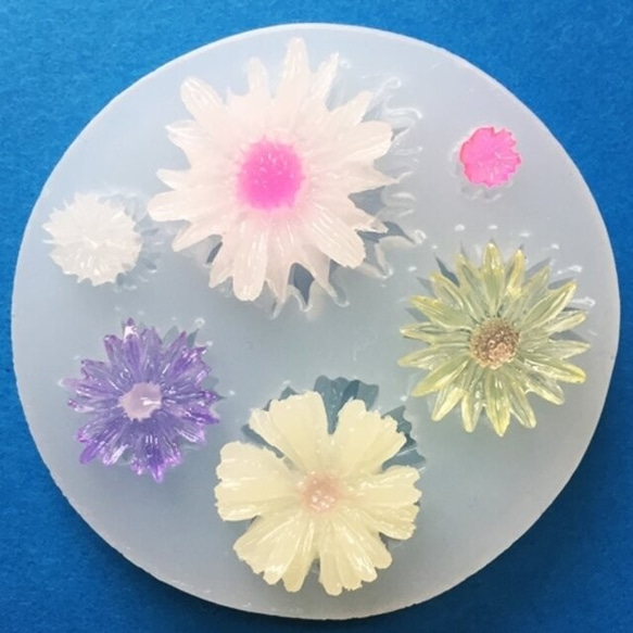 フラワー6種・6サイズ／お花型シリコンモールド・レジン制作や
