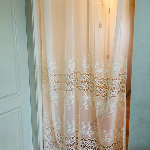 オーダー〗1枚限定 刺繍 レース 洋風のれん カフェカーテン カーテン