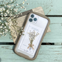 小さなかすみ草ブーケ ドライフラワー iPhone Android スマホ iFace 