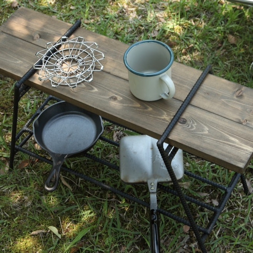 4鉄脚 定番アイアンラック テーブル アウトドア キャンプ道具
