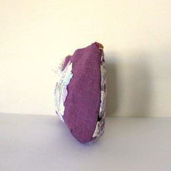 花貓刺繡小袋*紫羅蘭色B 第5張的照片