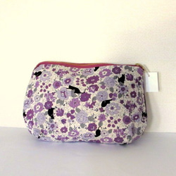 花貓刺繡小袋*紫羅蘭色B 第6張的照片
