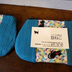 貓和亞麻棉袋的花朵*翠藍 第5張的照片