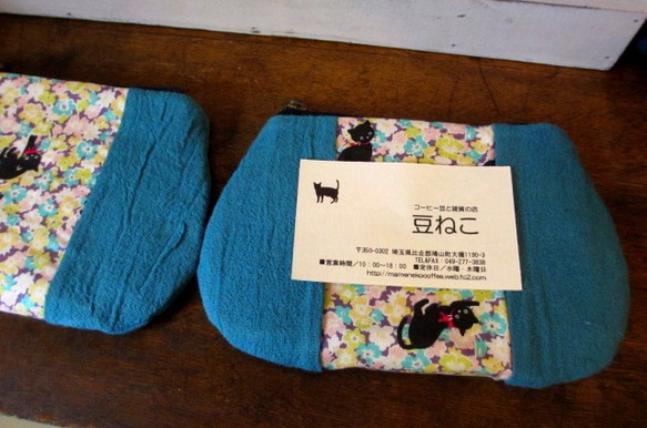 貓和亞麻棉袋的花朵*翠藍 第5張的照片