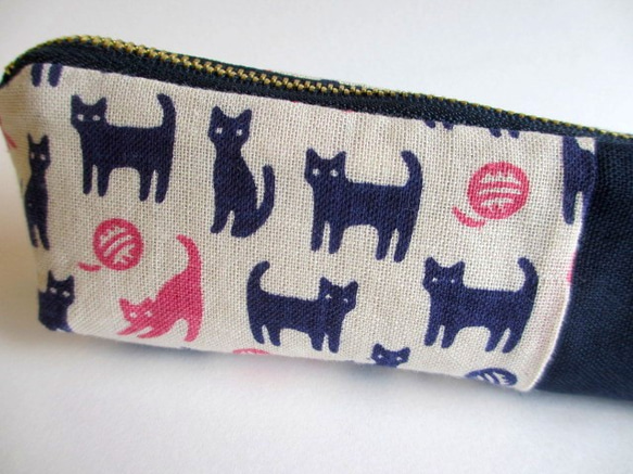 手帕材質筆袋＊紫色貓貓 第4張的照片