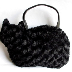 蓬鬆貓毛袋*黑黑貓 第2張的照片