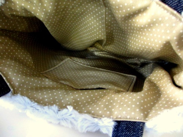 牛仔布和毛皮貓刺繡包*銀貓紫 第7張的照片