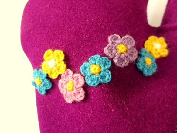 花卉圖案羊毛貓包紫色B 第3張的照片