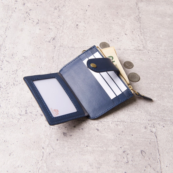 零錢卡包 Card Holder with Coin Purse Wallet / 灰藍 Gray Blue 第4張的照片