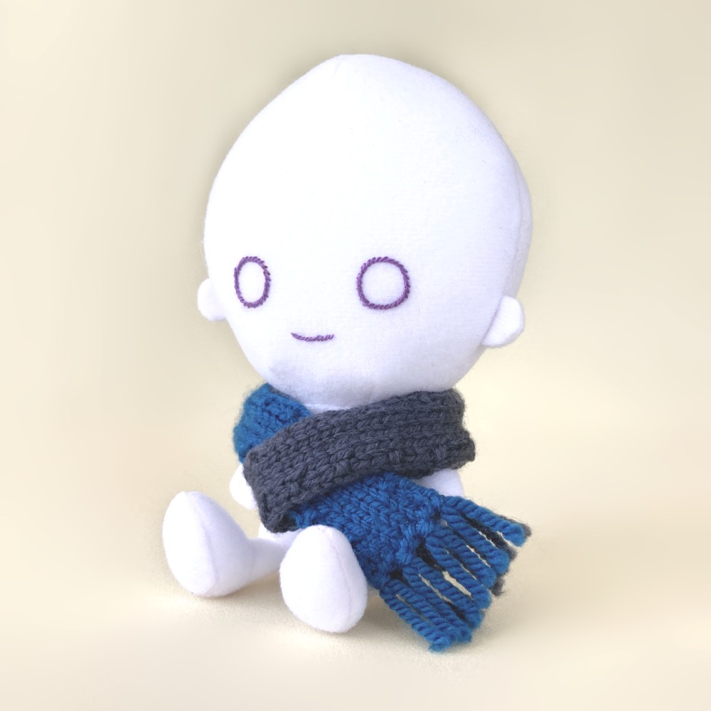 150色＊推し色で作るぬい用バイカラーフリンジマフラー＊手編みニット