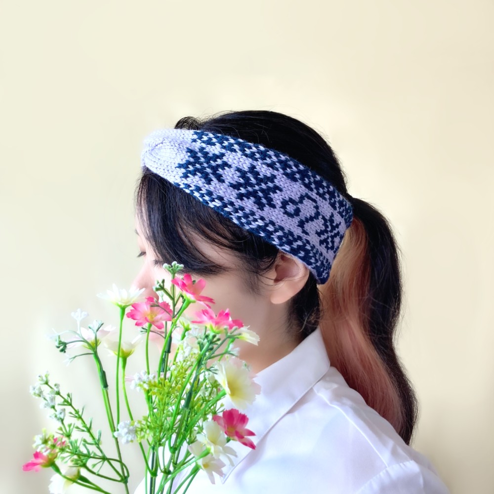 150色＊推し色で作る星座×ノルディック柄クロスターバン＊しし座＊手編みニット＊送料無料