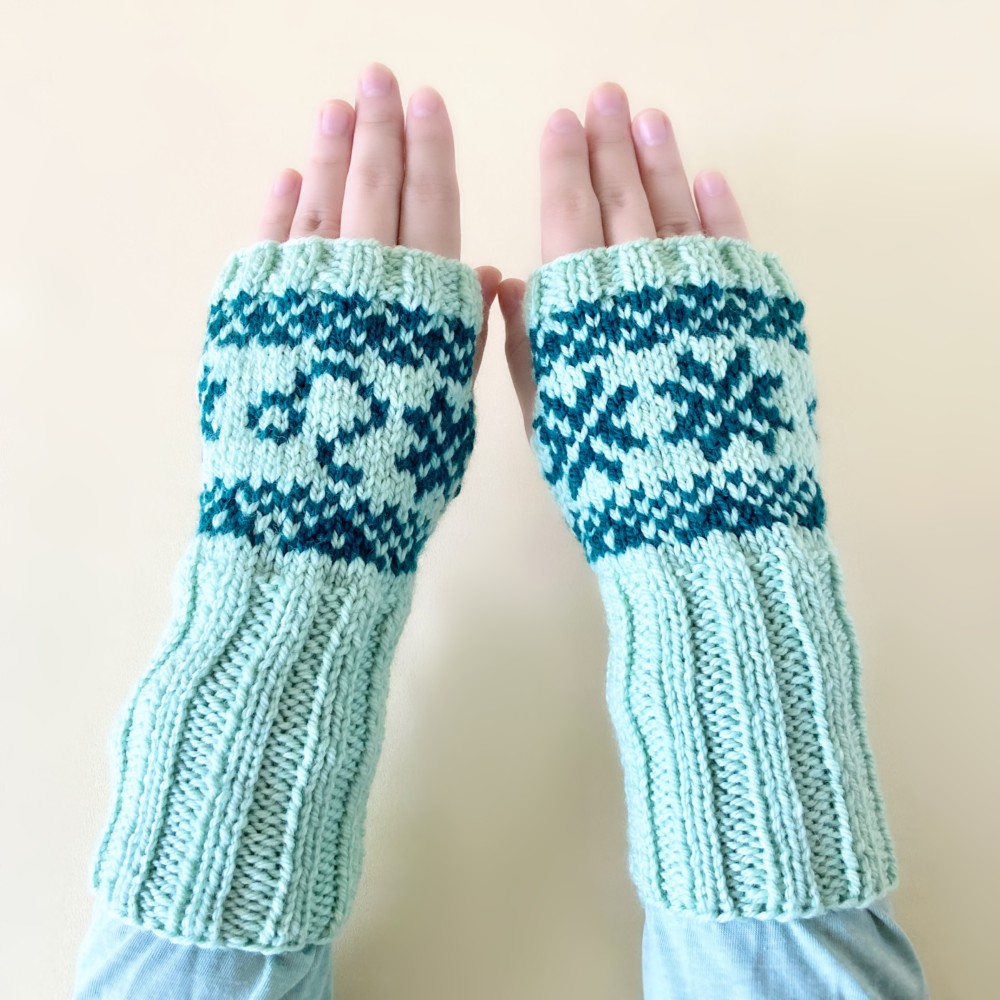 150色＊推し色で作る星座×ノルディック柄ハンドウォーマー＊しし座＊手編みニット＊送料無料