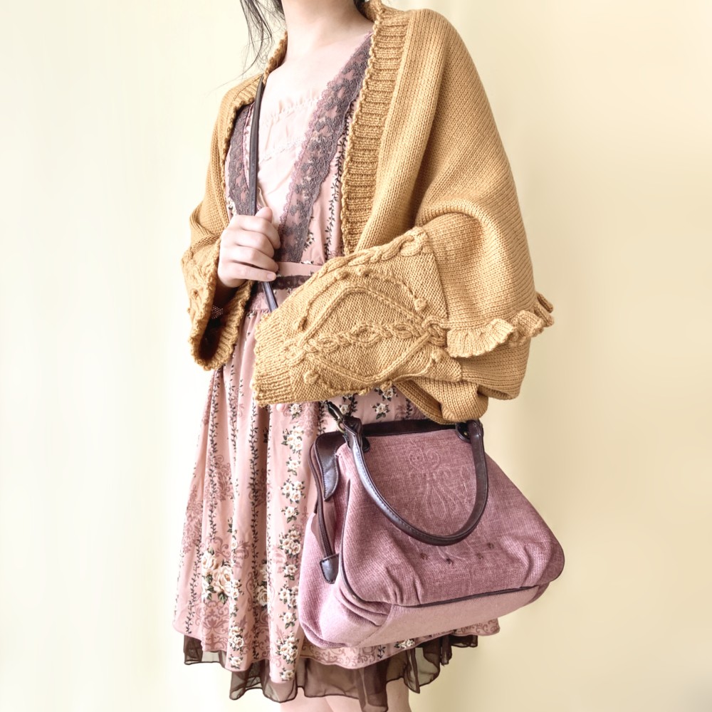 150色＊推し色で作るフリルのゆるシルエットカーディガン＊手編み・機械編みニット＊送料無料