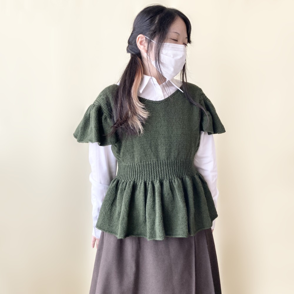 150色＊推し色で作るシャツやブラウスに合わせるためのギャザーベスト＊手編みニット＊送料無料 39,650円