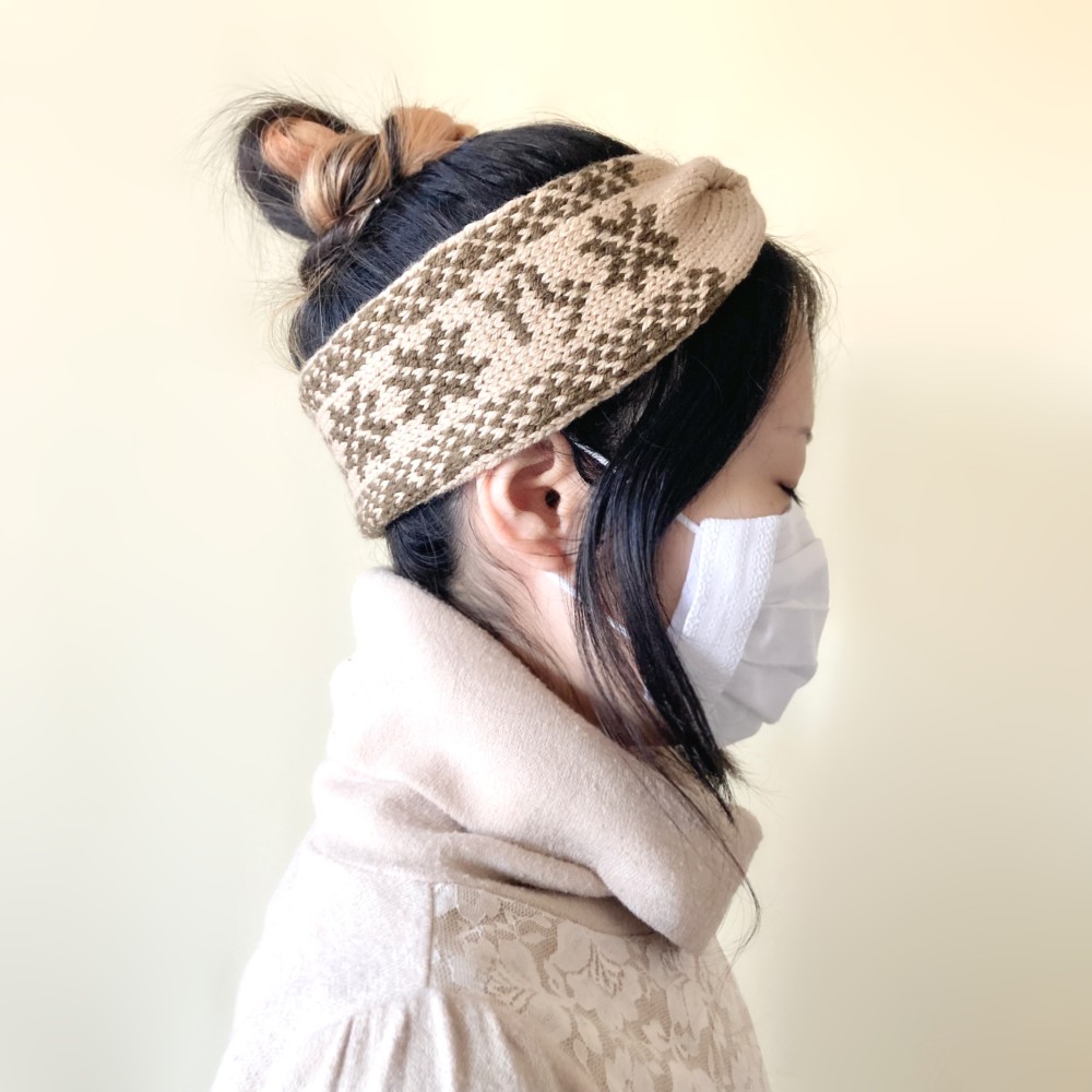 150色＊推し色で作る星座×ノルディック柄クロスターバン＊やぎ座＊手編みニット＊送料無料