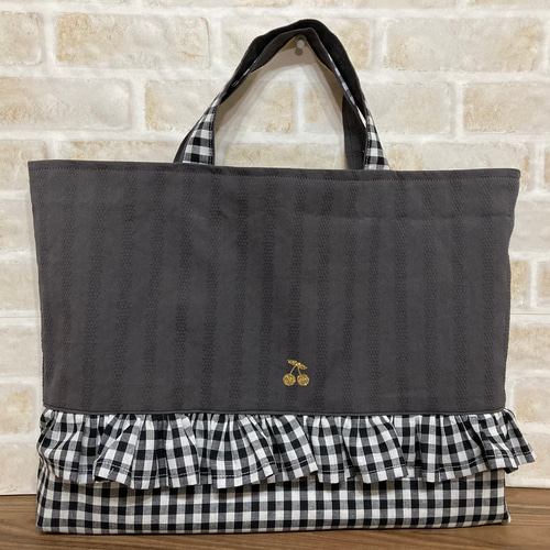 Amazon.co.jp: レッスンバッグ5setフリルチェック柄ハンドメイド