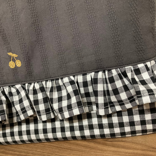 レッスンバッグ さくらんぼ ギンガムチェック 絵本かばん 通園かばん