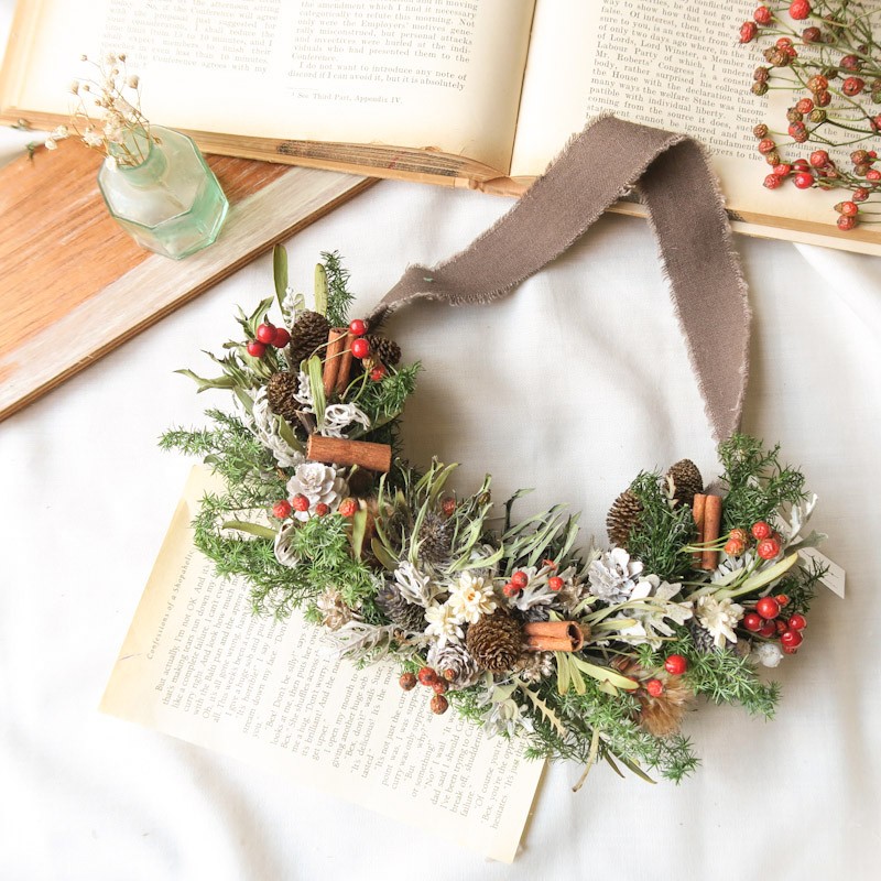 超早割2025クリスマス　greensilent Christmas wreath　クリスマス　ドライフラワー　リース