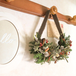 2023早割クリスマス　greensilent Christmas wreath　クリスマス　ドライフラワー　リース 3枚目の画像