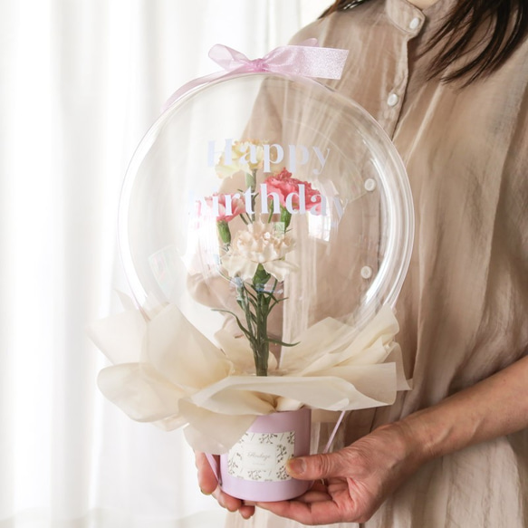 mix carnation flower balloon カーネーション　母の日　フラワーバルーン 5枚目の画像