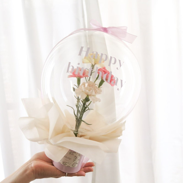 mix carnation flower balloon カーネーション　母の日　フラワーバルーン 7枚目の画像