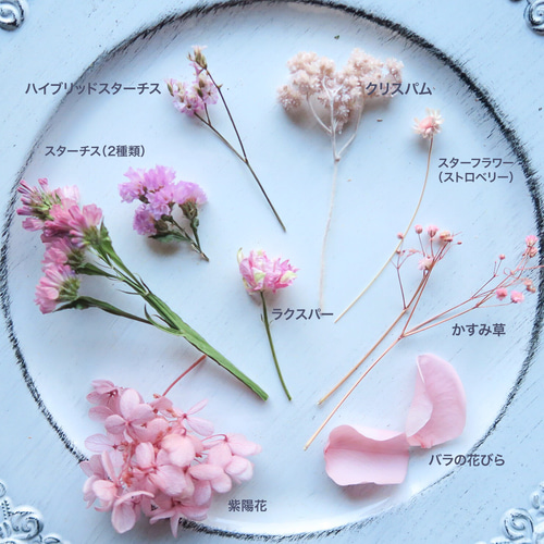 春の桜ピンク花材セット ドライフラワー プリザーブドフラワー ドライ