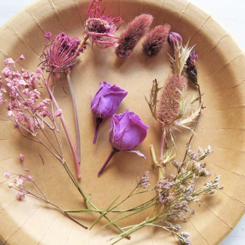 秋のパープル花材セット ドライフラワー プリザーブドフラワー  