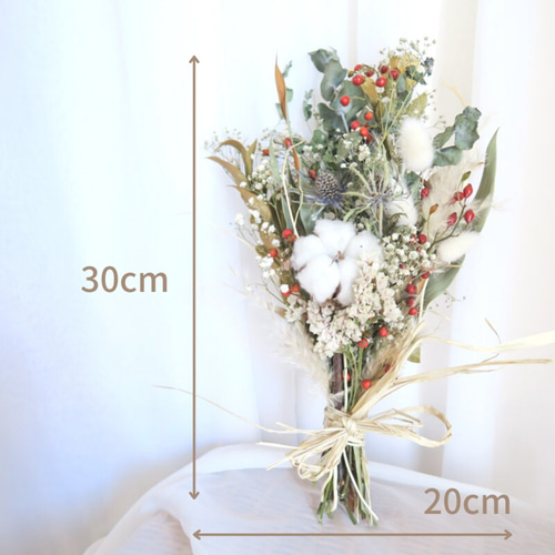 早期割引中 ドライフラワースワッグ クリスマススワッグ 2023早割クリスマス natural white Christmas swag クリスマススワッグ