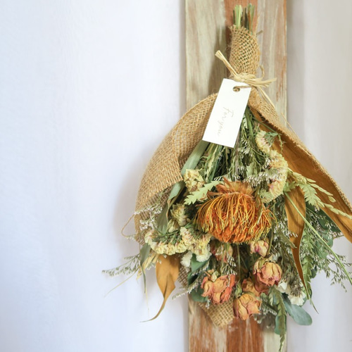 ドライフラワー スワッグ×2 リース ◇ ブーケにもなる2ways