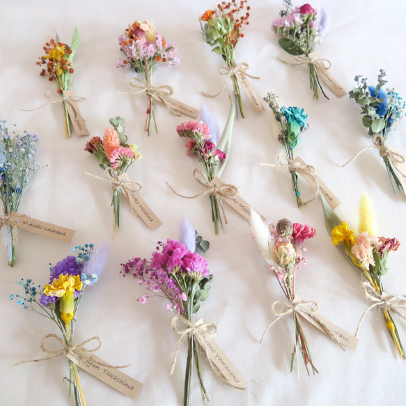 【特集掲載】mini dryflower bouquet ミニドライフラワー プチギフト ウェディング　 1枚目の画像