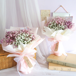 母の日ギフトpink gradation baby's breath bouquetピンクグラデーションかすみそう花束 1枚目の画像