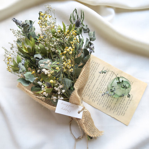 Autumn green dryflowers mini swag　秋のドライフラワースワッグ　ハロウィン　秋 1枚目の画像