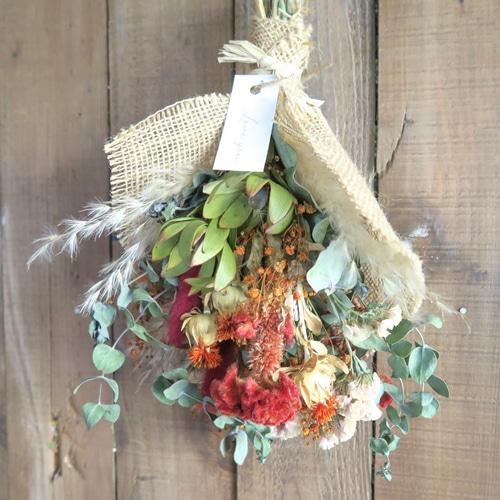 早期割引中 ドライフラワースワッグ クリスマススワッグ red dryflowers mini swag超早割クリスマス2025 ドライフラワー