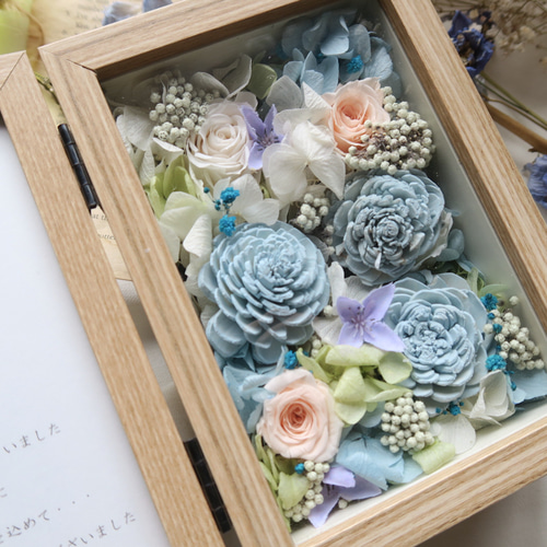 Thankyou bluephotoframe 感謝のきもちをこめて プリザーブドフラワー