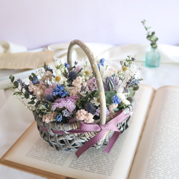 母の日フラワー　natural bluepurple dryflowers arrangementギフト　母の日　誕生日 3枚目の画像