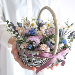 母の日フラワー　natural bluepurple dryflowers arrangementギフト　母の日　誕生日 4枚目の画像