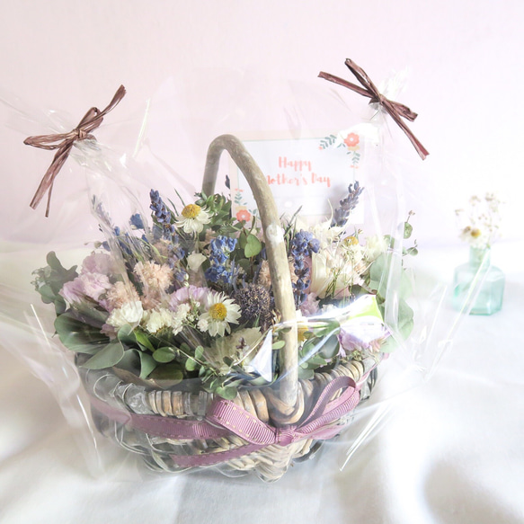 母の日フラワー　natural bluepurple dryflowers arrangementギフト　母の日　誕生日 7枚目の画像