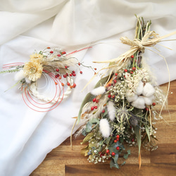 set]クリスマススワッグとナチュラルホワイトしめ縄セット ドライ