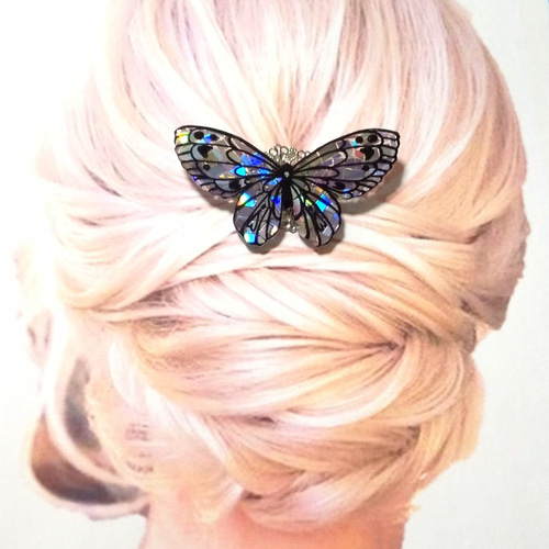 no.1539 レジン ヘアゴム ブローチ ポニーフック 蝶々 no.1539 レジン ヘアゴム ブローチ ポニーフック 蝶々