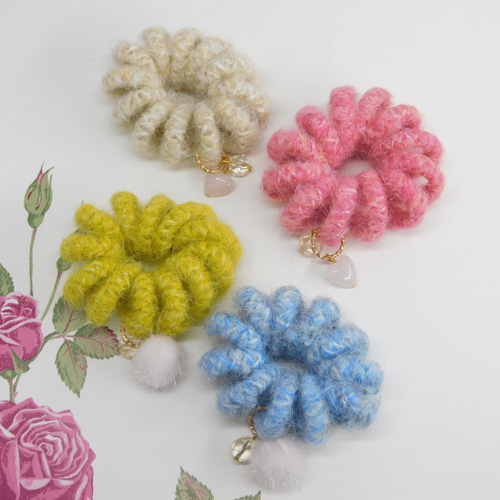 シュシュ ヘアゴム パワーストーンシュシュ カーネリアン