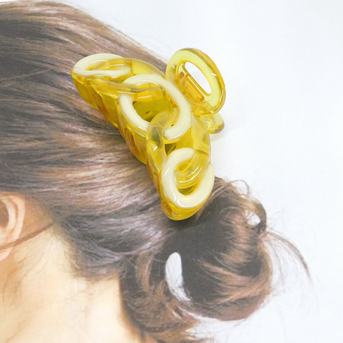 再販！L大サイズ仏製黄金力⤴黄色チェーン 大人バンスクリップ