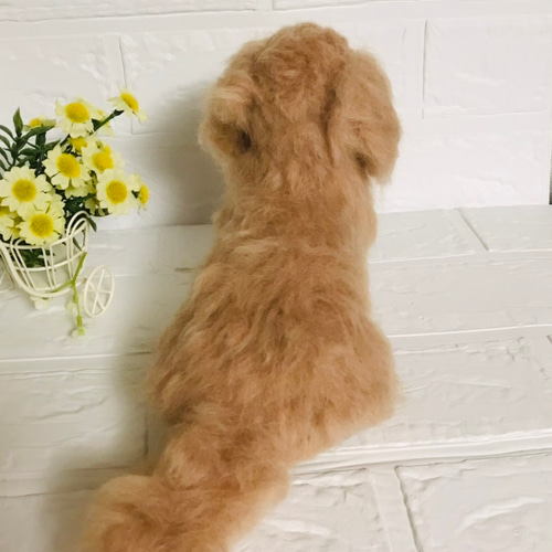 羊毛フェルト ミニチュアダックスフンド クリーム 犬