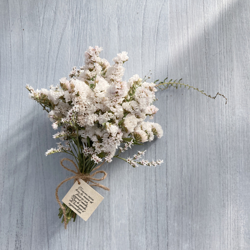 スターチスリース　ドライフラワーリース　ドライフラワースワッグ　春リース ホワイトスターチスのミニスワッグ ドライフラワー ミニブーケ ドライ