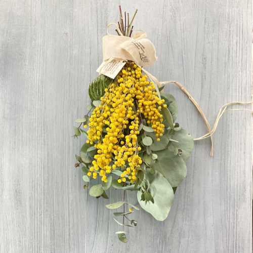 ミモザとユーカリ3種のナチュラルスワッグ ミランドール ミモザの日