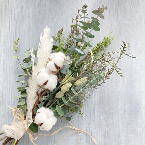 専用＊winter＊コットン＆パンパス ドライフラワースワッグ② 専用＊winter＊コットン＆パンパス ドライフラワースワッグ②