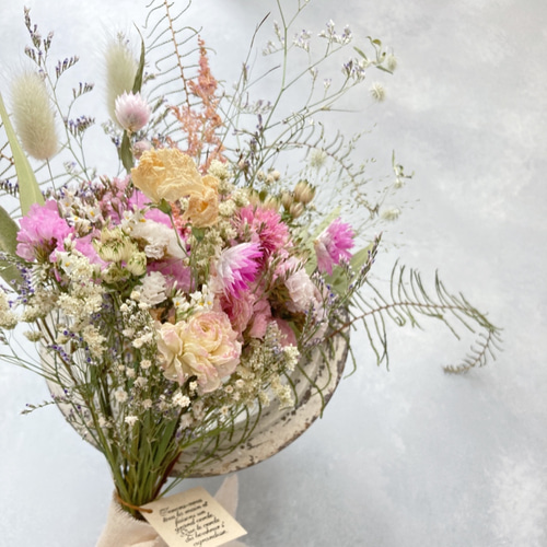 ラナンキュラスとスイートピーのブーケ ドライフラワー 草花 ラナンキュラスとスイートピーのブーケ ドライフラワー 草花